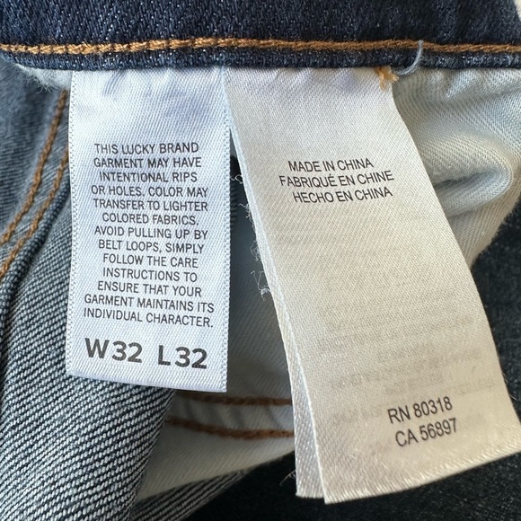 Lucky Brand 410 Athletic Slim Jeans Dark Wash Whiskering Size 32/32 - Picture 10 of 13